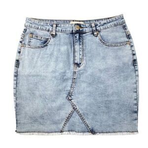 Just Quella Raw Hem Denim Stretch Mini Skirt Y2k Women’s Size 12